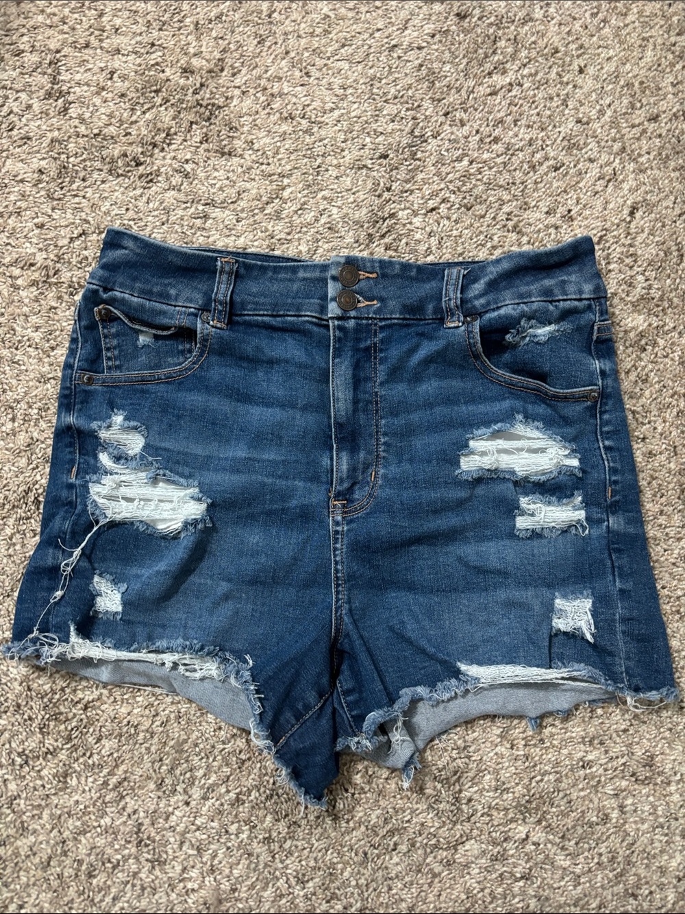 American eagle high-Waist Distressed Denim Shorts